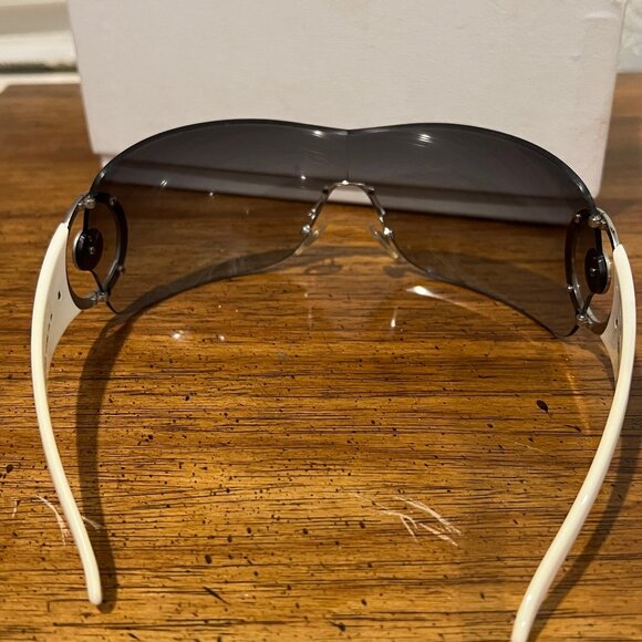 Versace 4116-B White Wrap Sunglasses with Crystal Medusa in Original Box Y2K main image 11